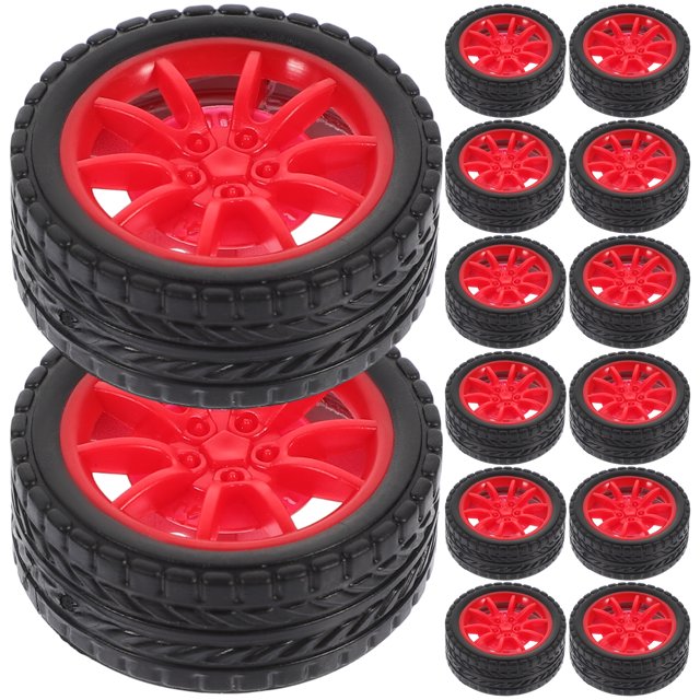 Miangastore 20 Pcs Roues de Jouet Roues de Voiture Jouet Remplacement Roues de Voiture Bricolage Assembler Roues Jouets pour Enfants
