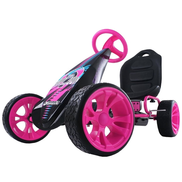 hauck Sirocco Go-Kart pour Enfants, Kart de Course à Pédales, Profil Bas, Roue en Caoutchouc, Siège Ergonomique, Rose