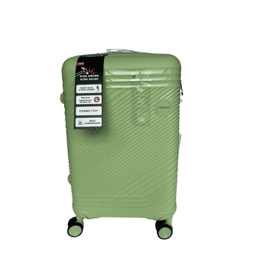 TRAVLR 100 % PP Résistant aux Chocs Léger Extensible 24 Pouces Valise de Soute à Roulettes - Vert Matin