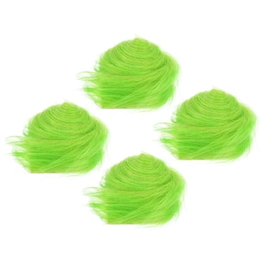 Unique Bargains Plush Faux Fur Fabric Precut Strips, 59' x 2' Fluffy Faux Fur Ribbon, Green 4Pack