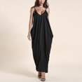 thumbnail image 2 of Fridja Womens Knot Strap Shirred Back Solid Boho Sleeveless Slip Dress, 2 of 9