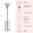 thumbnail image 2 of Patiojoy Outdoor 50000 BTU Standing Heater LP Propane Heater w/Wheels Silver, 2 of 9