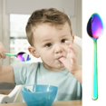 thumbnail image 2 of Harpily Dinnerware 304 Stainless Scissors Baby Fruit Mud Accessory Baby Complementary Food Dredging Scraper Pork Snack Artifact Colorful Scraping Spoon, 2 of 4
