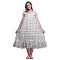 thumbnail image 1 of Bimba White28 Damassé Feuilles/trèfle Fleur & Ogee Nuisette Sans Manches pour Femmes Coton Imprimé Vêtement de Nuit Dames Tenue de Sommeil Petit, 1 of 6