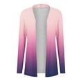 thumbnail image 4 of Yuyuzo Long Cardigan for Women Gradient Color Open Front Draped Tops Fall Winter Casual Cardigan, 4 of 5
