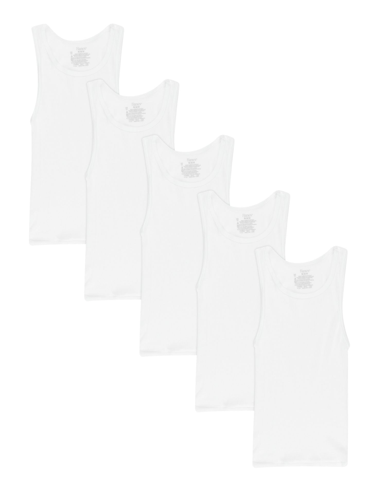 Hanes Débardeur pour Garçons Tout-Petits Lot de 5, 4, Blanc