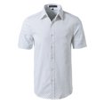 thumbnail image 1 of INSPIRE CHIC Inspired Men's Shirts Point Collar Short Sleeve Polka Dots Button Down Shirt 46 White, 1 of 8