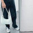thumbnail image 4 of Fashion Women Hobos Shoulder Underarm Bag Autumn Winter Plush Pure Color Handbag, 4 of 6