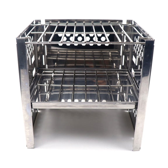 VONKY Stainless Steel Barbecue Grill Portable Folding Washable Reusable Removable Grills Outdoor Backyard Weekend Grilling Tools Straight Grill Net