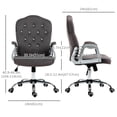 thumbnail image 3 of Vinsetto Tufted Office Chair with Adjustable Height Tilt Function Dark Grey, 3 of 10