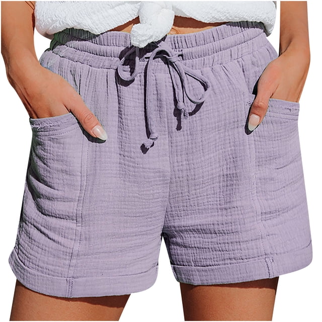 Womens Plus Size Shorts Tie Dye Boho Ruffle Short Pant Slacks Elastic Waisted Summer Vacation Wide Leg Pants Short