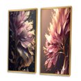 thumbnail image 3 of Designart "Pink and Gold Abstract Leaf Design III" Leaves Framed Wall Art Set Of 2 - Blue Floral Frame Gallery Set For Office Decor, 3 of 6