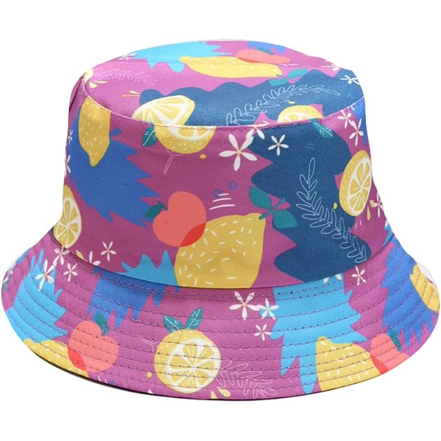 LinYooLi Womens Bucket Hat Fresh Fruit Pattern Reversible Men Fisherman Hat Teen Unisex Travel Sport Sun Protection Basin Hat