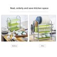 thumbnail image 4 of Zootealy Dish Drying Rack 3 Tier Dish Rack Steel with Removable Drain Board Storage Rack for Dish Drainer Utensil Holder Cutting Board Holder for Kitchen Countertop Organizer Storage, 4 of 8