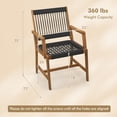 thumbnail image 2 of Gymax Patio 4PCS Acacia Wood Dining Chairs All-Weather Rope Woven Armchairs Outdoor, 2 of 9