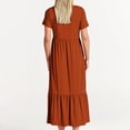 thumbnail image 4 of Robe d'Été pour Femmes 2024 Mode Grande Taille Décontractée à Manches Courtes Col Ras du Cou Robe Décontractée Fluide à Volants Maxi Robe de Plage avec Poches Rabais de 50 % Liquidation!, 4 of 5