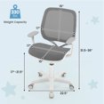thumbnail image 3 of Costway Kids Desk Armchair Swivel Mesh Children Computer Chair with Adjustable Height Gray, 3 of 10