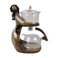 thumbnail image 1 of GROWTH TANK Kung Fu Tea Pot Kung Fu Tea Set Tea Kettle with Infuser Teapot Kungfu Glass Tea Set for Office Table Decor Tea House Brown, 1 of 9