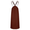 thumbnail image 4 of TACILIP Robes pour Femmes, Robe Unie à Col en V Sans Manches à Blocs de Couleur pour Femmes, Cadeaux pour Femmes, 4 of 8