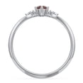 thumbnail image 4 of Birthstone Oval Ring with Shoulder Accents - Garnet (January), 4 of 5
