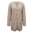 thumbnail image 4 of Pisexur Shacket Jacket Women Long Sleeve Cable Knit Long Cardigan Open Front Button Sweater Outerwear Pocketed Shirts Fall Jacket Shackets, 4 of 6