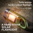 thumbnail image 2 of Jadeshay Hand Crank Torch Solar Powered Flashlights, Rechargeable LED Handheld Flashlights Outdoor Emergency Lamp with Carabiner, 2 of 8