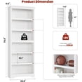 thumbnail image 3 of Tall Farmhouse Bookshelf - 6 Tier Adjustable Shelves, Anti-Tip Open Storage Rack, Floor Standing Bookcase for Home Office, Living Room, Library, Study, Balcony - Warm White Embossed, 6 Layers, W600, 3 of 6