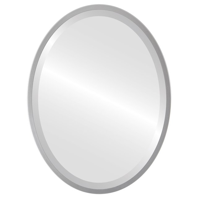 London Framed Oval Mirror - Silver Spray - 17" x 21"