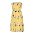 thumbnail image 4 of Pompotops Robe Sans Bretelles à Bande Élastique Style Bohème pour Femme Robes Robe Sans Manches à Imprimé Floral, 4 of 8