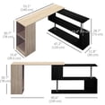 thumbnail image 3 of HOMCOM 55" L-Shaped Desk 360° Rotating Corner Computer Desk for Home Office, 3 of 10
