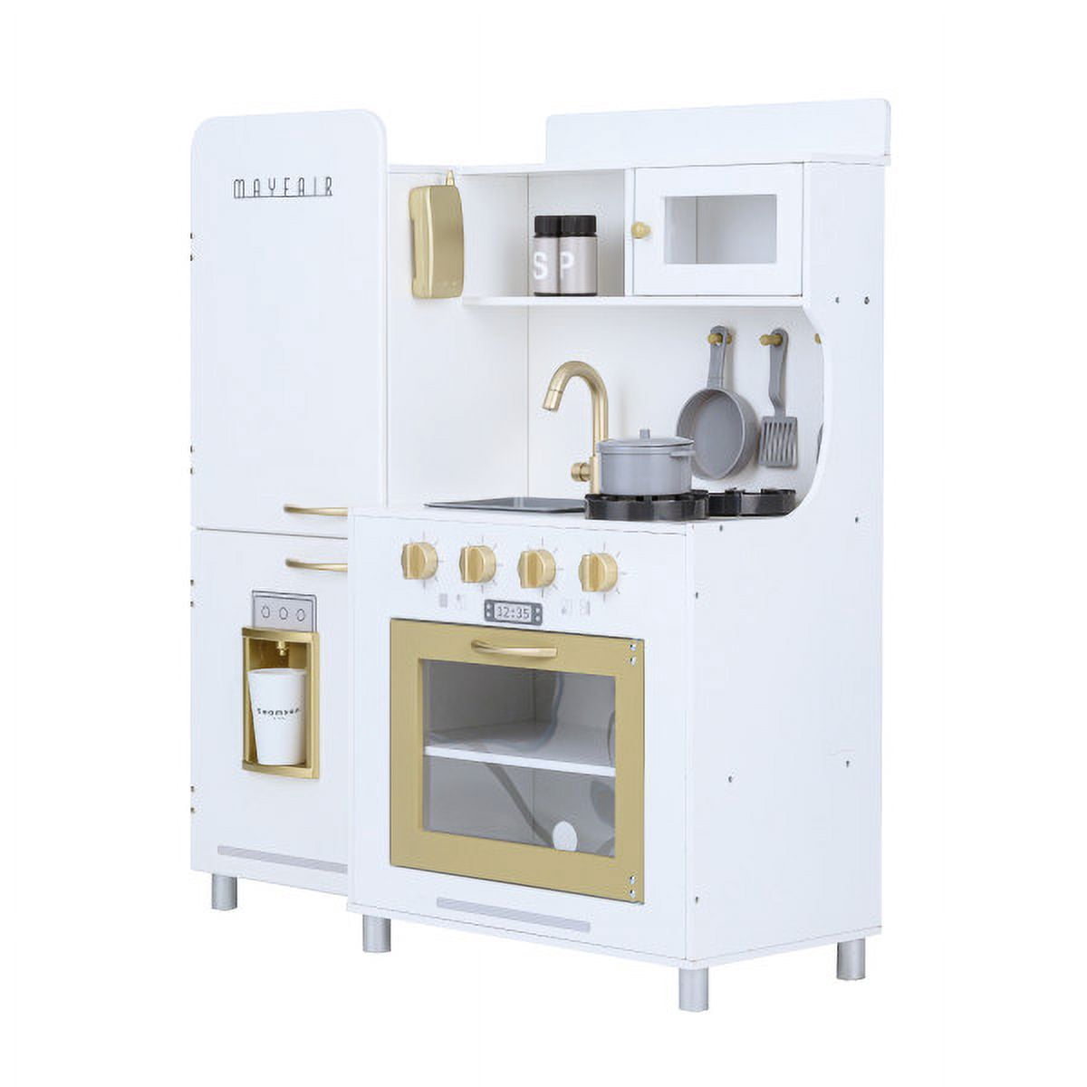 Teamson Kids Mayfair Kids Wooden Play Kitchen & 11 Accessories White