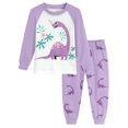 thumbnail image 1 of Little Hand Girls Dinosaur Pajamas Sets Cotton Pjs Sleepwear 7T, 1 of 8