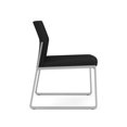thumbnail image 4 of Gansett Reception Waiting Room Armless Guest Chair / Silver Steel / Black, 4 of 7