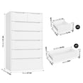 thumbnail image 3 of Homfa Commode Blanche à 7 Tiroirs, Armoire de Rangement en Bois de 51,3 Po de Hauteur avec Base Stable Améliorée, Commode Verticale pour Chambre et Salon, 3 of 7