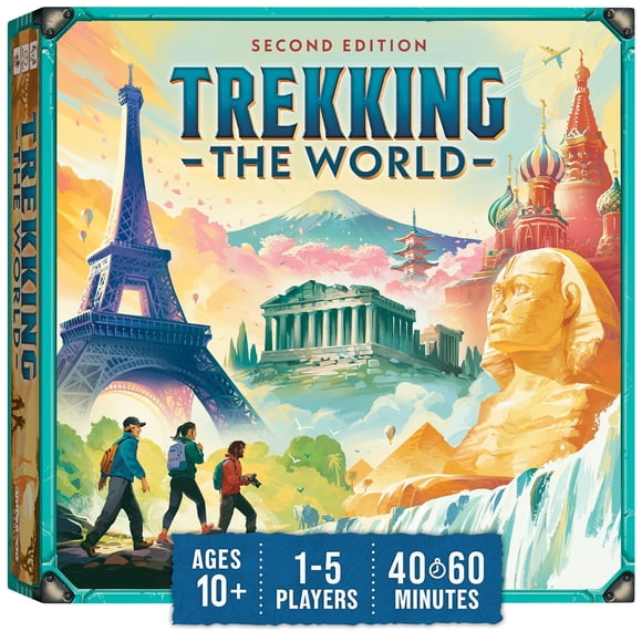Underdog Games Trekking the World 2nd Edition - Award-Winning Board Games for Kids & Adults Ages 10+ - Easy-to-Learn Strategy Journey for Globetrotte