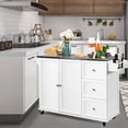 thumbnail image 3 of Costway Kitchen Island 2-Door Storage Cabinet Stainless Steel Top w/Drawers & Spice Rack, 3 of 10