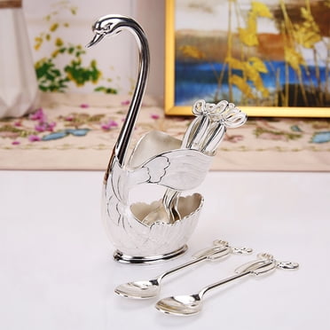 Meitianfacai Exquisite And Fashionable Base Compositional Spoon Set 1 Base 6 Spoons Suitable As Table Decoration Ornaments Gifts