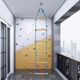thumbnail image 2 of Milaget Fun Climbing Rope Ladder with 6-Section Straps for Playground Kids Swing Balance blue and wooden, 2 of 8