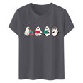 thumbnail image 3 of LUOGENLI T-shirts pour Femme pour Femmes T-Shirt à Manches Courtes à Imprimé Floral à la Mode pour Célébration de Jour / Haut à Col Rond 4xlt T-shirts pour Femmes T-shirts Graphiques Saint-Valentin Gris TTG, 3 of 3