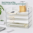 thumbnail image 1 of Office Organization and Storage, Letter Tray Desk Organizer, Stackable Document Organizer, Paper Organizer,4Pcs, 1 of 5