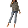 thumbnail image 2 of INSPIRE CHIC Chemise Décontractée à Manches Longues Imprimé Floral Col Montant pour Femmes, 2 of 6