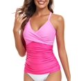 thumbnail image 2 of RELLECIGA Haut de Tankini Froncé à Encolure en V pour Femmes Maillots de Bain, 2 of 7