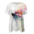 thumbnail image 4 of Blouses pour Femmes Mode Femme Col Rond Été Manches Courtes Blouse T-Shirt Décontracté Hauts Imprimés Blouse d'Été pour Femmes en Liquidation, 4 of 4