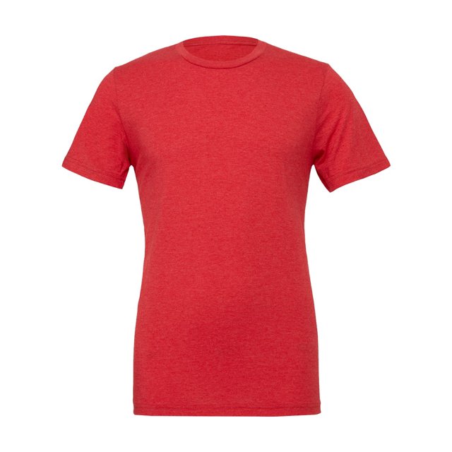 BELLA+CANVAS T-Shirt Unisexe Col Rond Tri-Mélange Manches Courtes, G, Rouge Tri-Mélange
