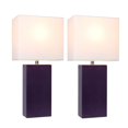 thumbnail image 3 of Elegant Designs 2 Pack Modern Leather Table Lamps with White Fabric Shades, 3 of 3