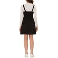 thumbnail image 3 of INSPIRE CHIC Robe Salopette Courte Trapèze pour Femme en Faux Suède avec Boutons Décoratifs TG Noir, 3 of 6