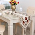 thumbnail image 2 of Chemin de Table Vintage Superposition Fait Main Brodé Floral Parfait pour Décoration de Mariage Rustique, 2 of 6