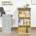 thumbnail image 4 of HOMCOM Bar Table Counter Height Dining Table with 3 Shelves, Natural, 4 of 10