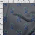 thumbnail image 2 of oneOone Cotton Poplin Fabric Leaves|Bird & Floral Block Printed Fabric 1 Yard 42 Inch Wide, 2 of 4