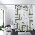 thumbnail image 1 of Shower Curtain Sage, Modern Geometric Shower Curtain, Waterproof Shower Curtain and Polyester Bath Curtain for Bathroom, Textured Fabric Shower Curtain Set with 12 Hooks, Machine Washable,72x72 inch, 1 of 1